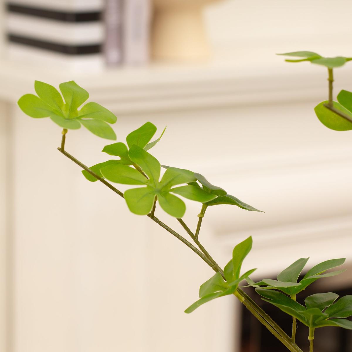 Artificial Real Touch Enkianthus Tree in Black Plant Pot Green – image 2