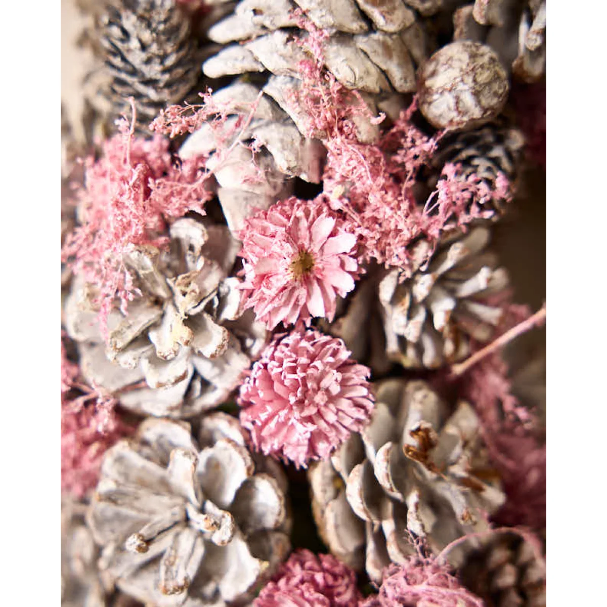 Winter Sparkle Pink Christmas Door Wreath 38cm – image 2