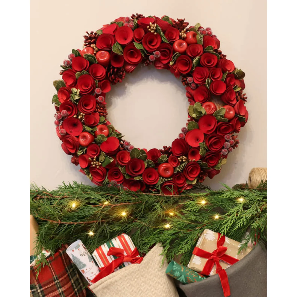 Extra Large Christmas Roses Indoor Wreath – image 2