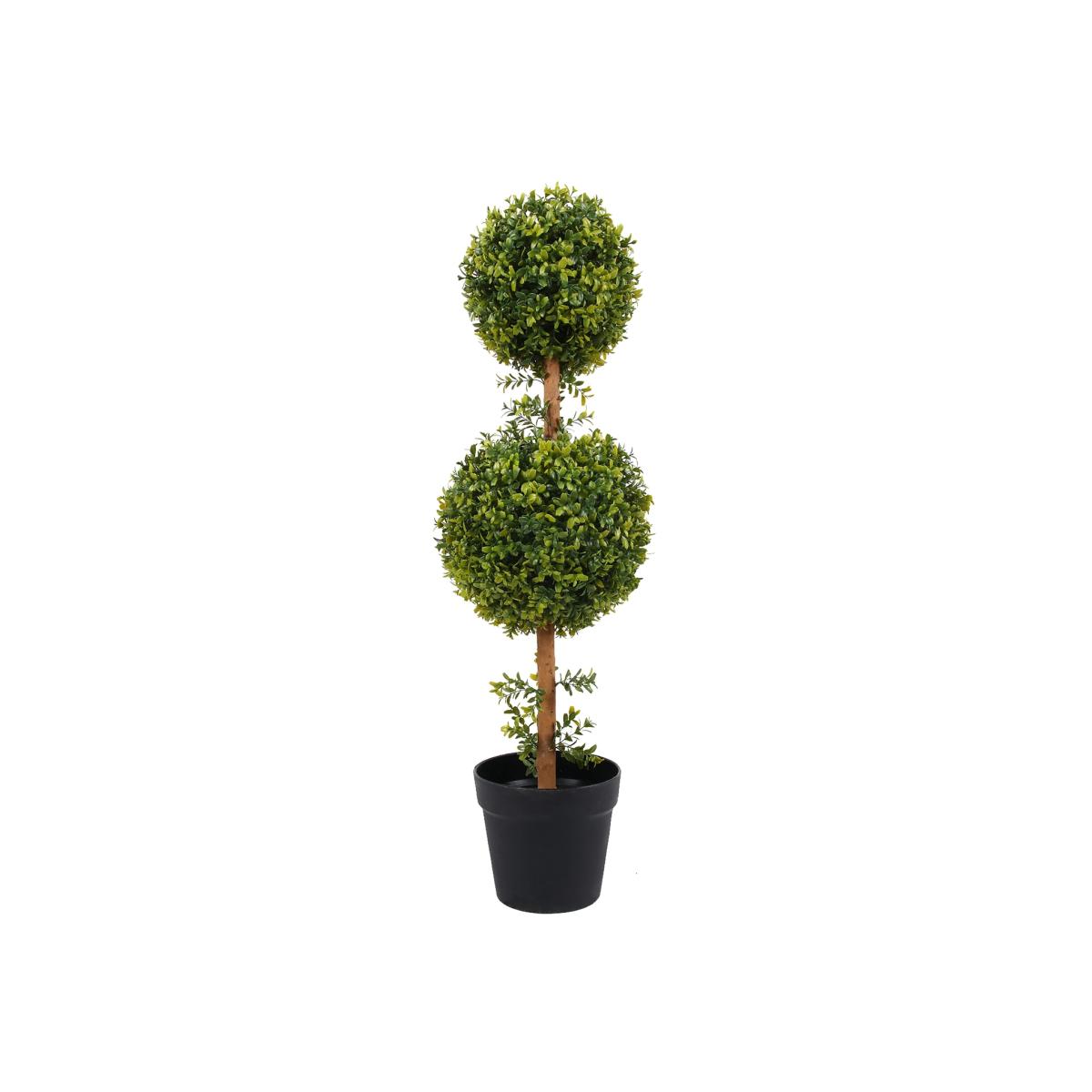 Gardenwize Solar Artificial Double Ball Bay Tree in Pot – image 1