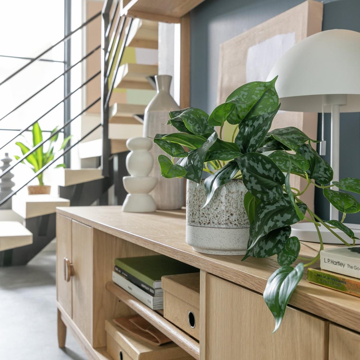 Habitat Artificial Faux Satin Pothos Plant - Green – image 2