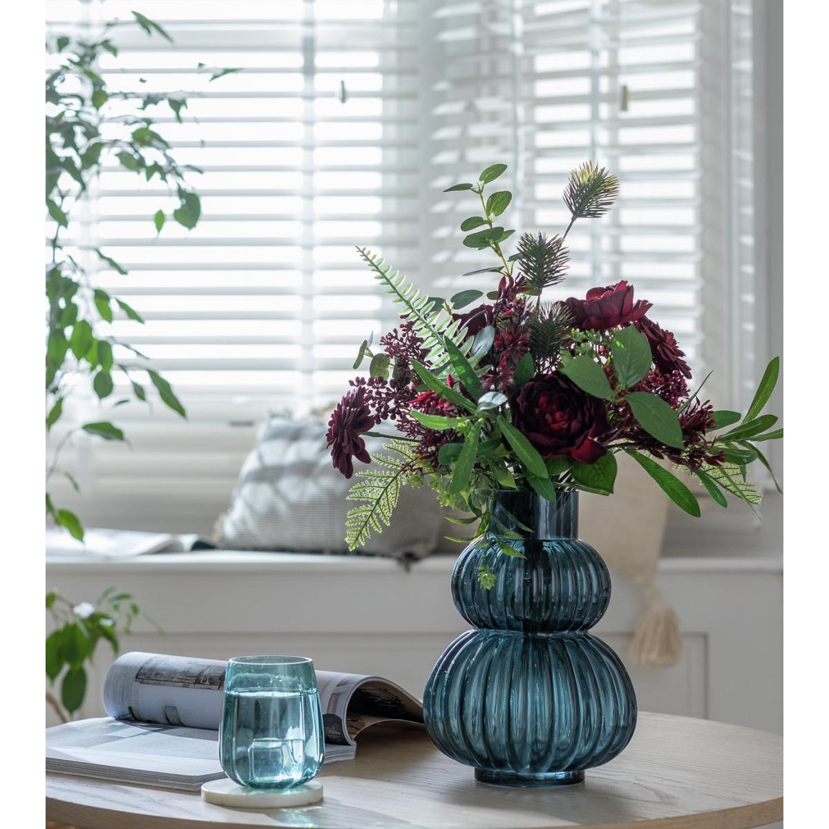 Habitat Artificial Faux Flower & Fern Bouquet - Red – image 2