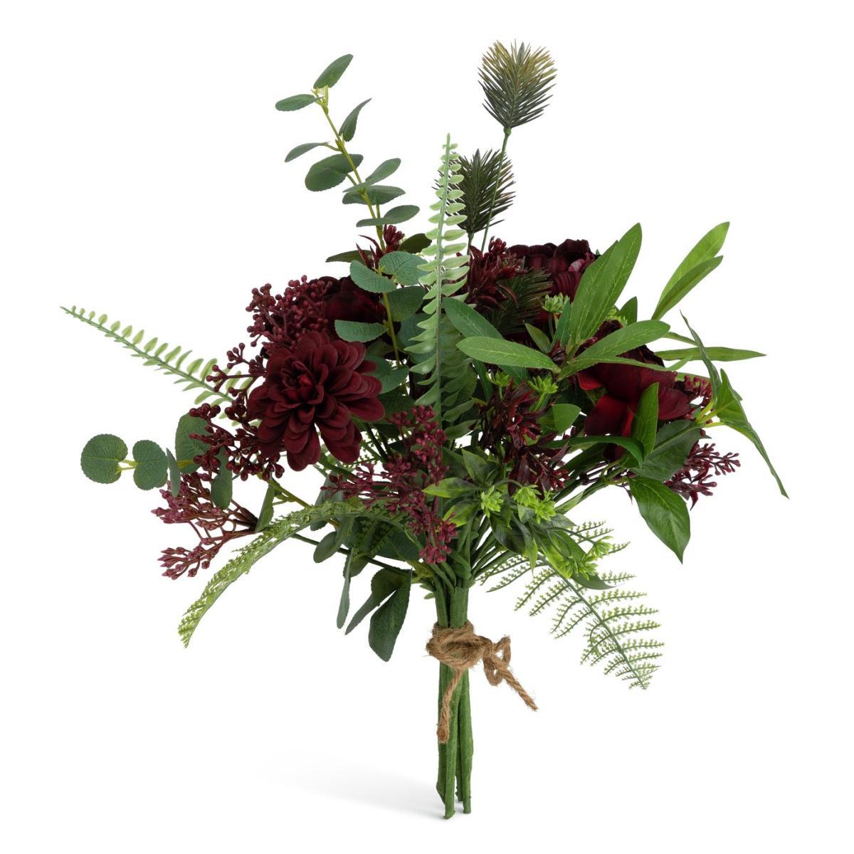 Habitat Artificial Faux Flower & Fern Bouquet - Red – image 3