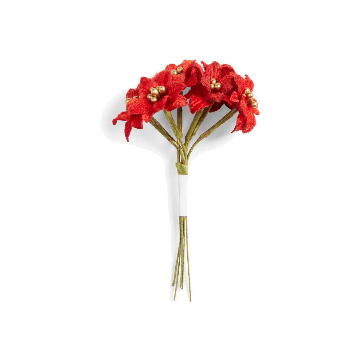 Groves Small Poinsettia Pick, Red