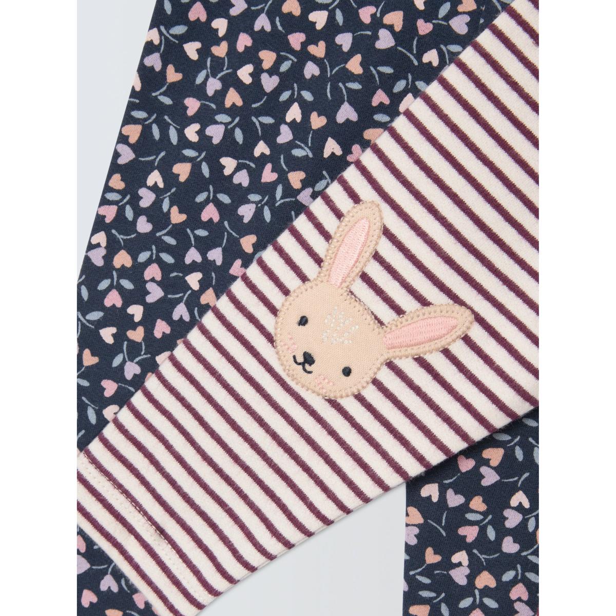 John Lewis Baby Bunny and Flowers Leggings, Pack of 2, Multi – image 3