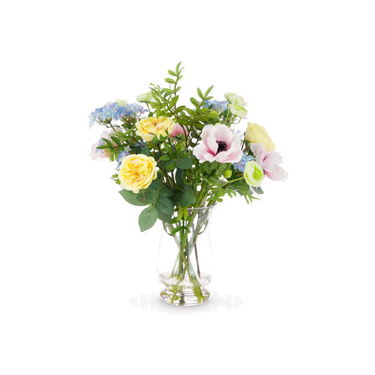 Floralsilk Artificial Rose & Anemone Mix in Vase – image 1