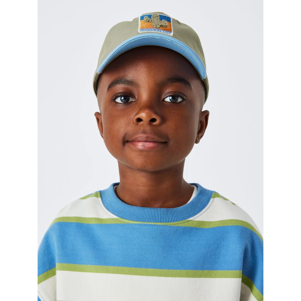 John Lewis Kids' Cactus Cotton Baseball Cap, Blue/Multi – image 4