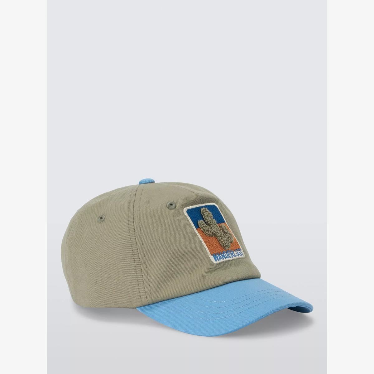 John Lewis Kids' Cactus Cotton Baseball Cap, Blue/Multi – image 1