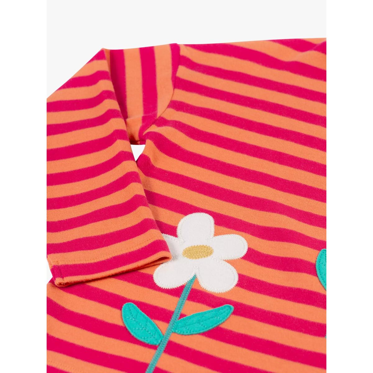Frugi Kids' Tori Applique Top, Stripe/Flowers – image 3