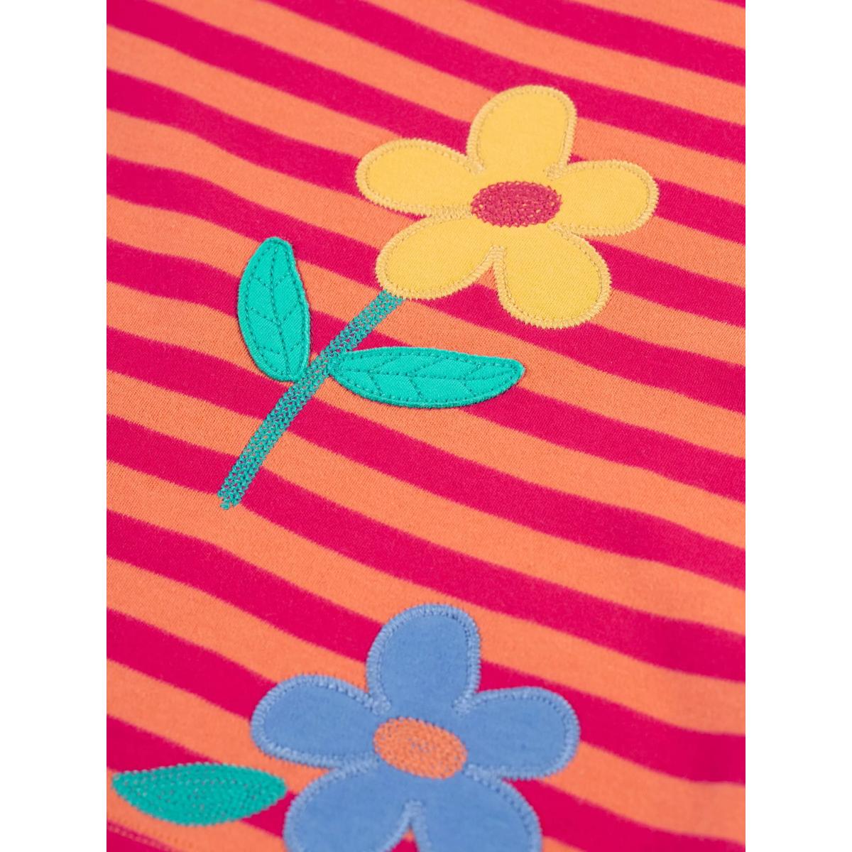 Frugi Kids' Tori Applique Top, Stripe/Flowers – image 4