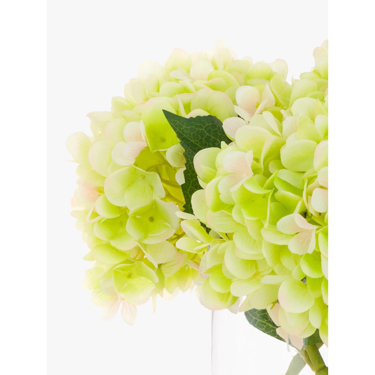 Floralsilk Artificial Hydrangea in Cylinder Vase, Green – image 2