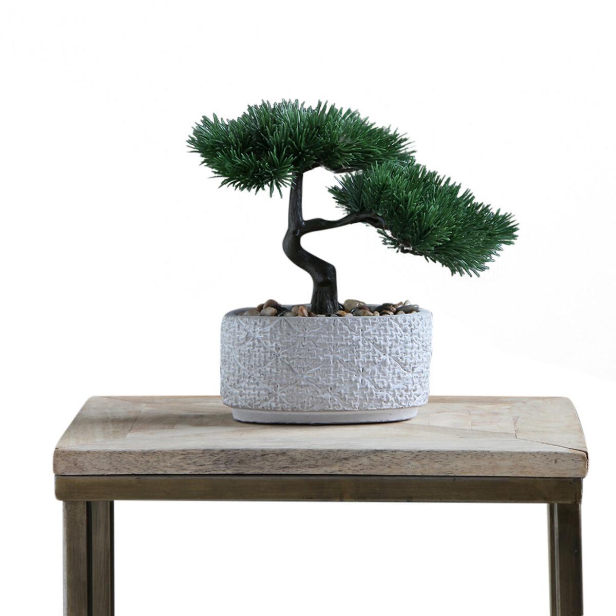 26cm Artificial Bonsai in Cement Pot – image 3