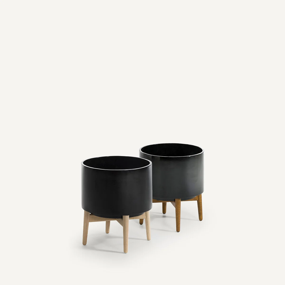 Florian Flower Pot with Wooden Feet, H42cm – image 2
