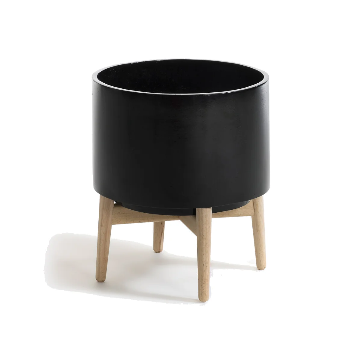 Florian Flower Pot with Wooden Feet, H42cm – image 1
