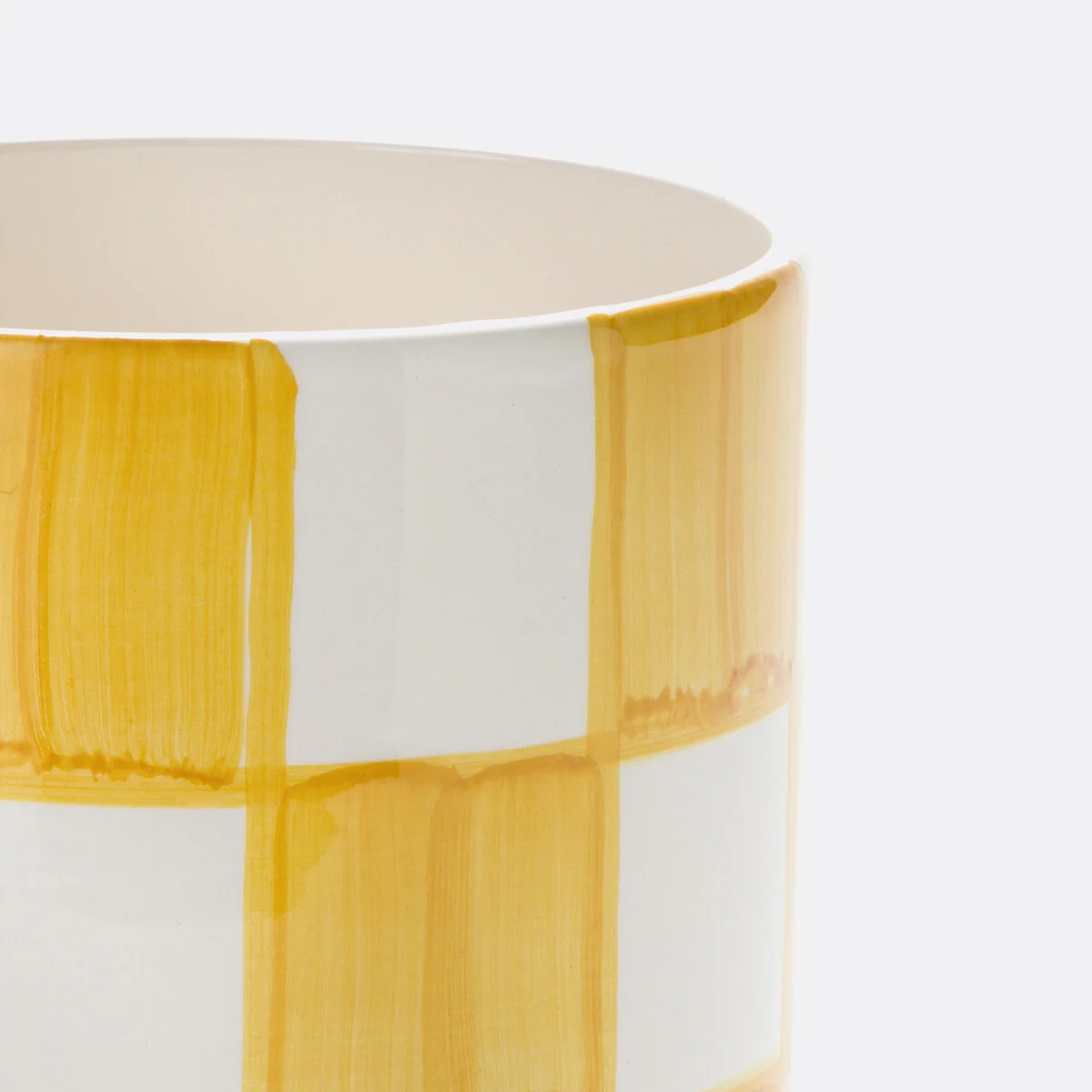 Ario 14cm Diameter Checked Ceramic Flower Pot – image 3