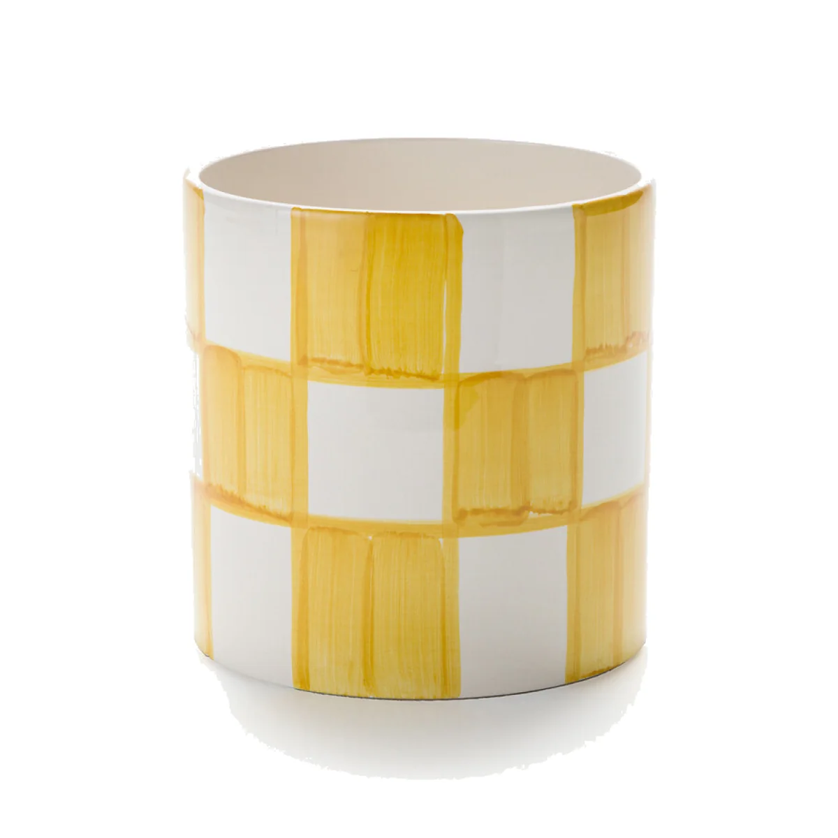 Ario 14cm Diameter Checked Ceramic Flower Pot – image 1