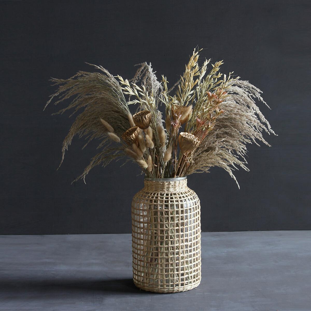 60cm Natural Dried Floral Bouquet - Natural Pampas, Bunny Tail & Gold Lotus Pods – image 4