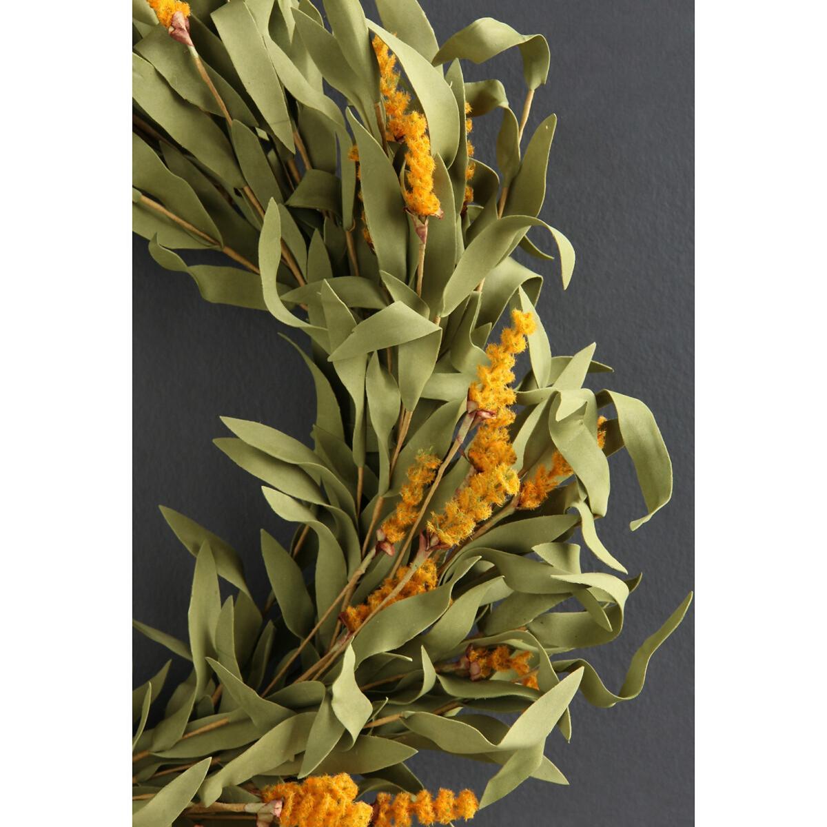 51cm Artificial Green/Mustard Wreath – image 2
