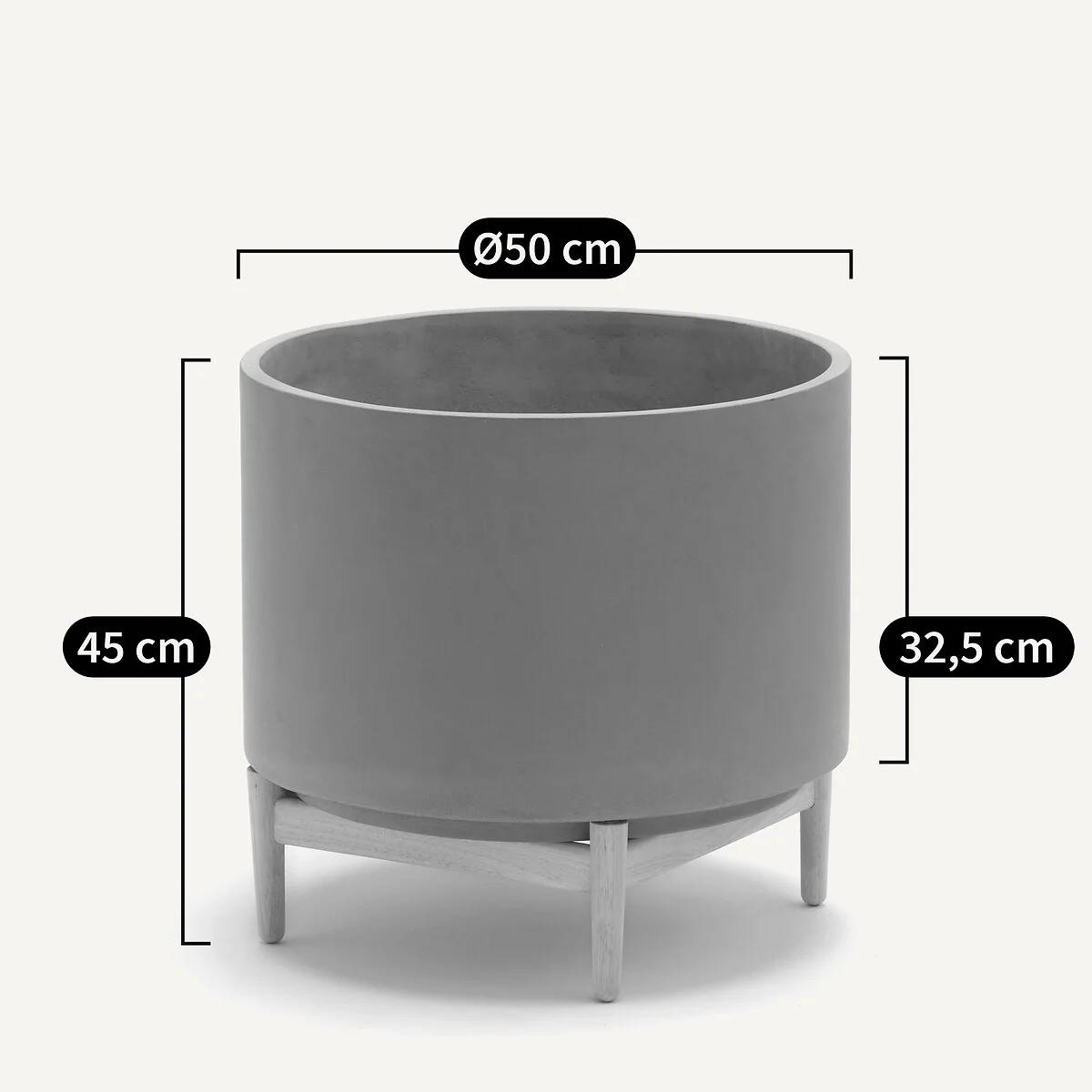 Florian Flower Pot with Wood Feet, H45cm – image 5