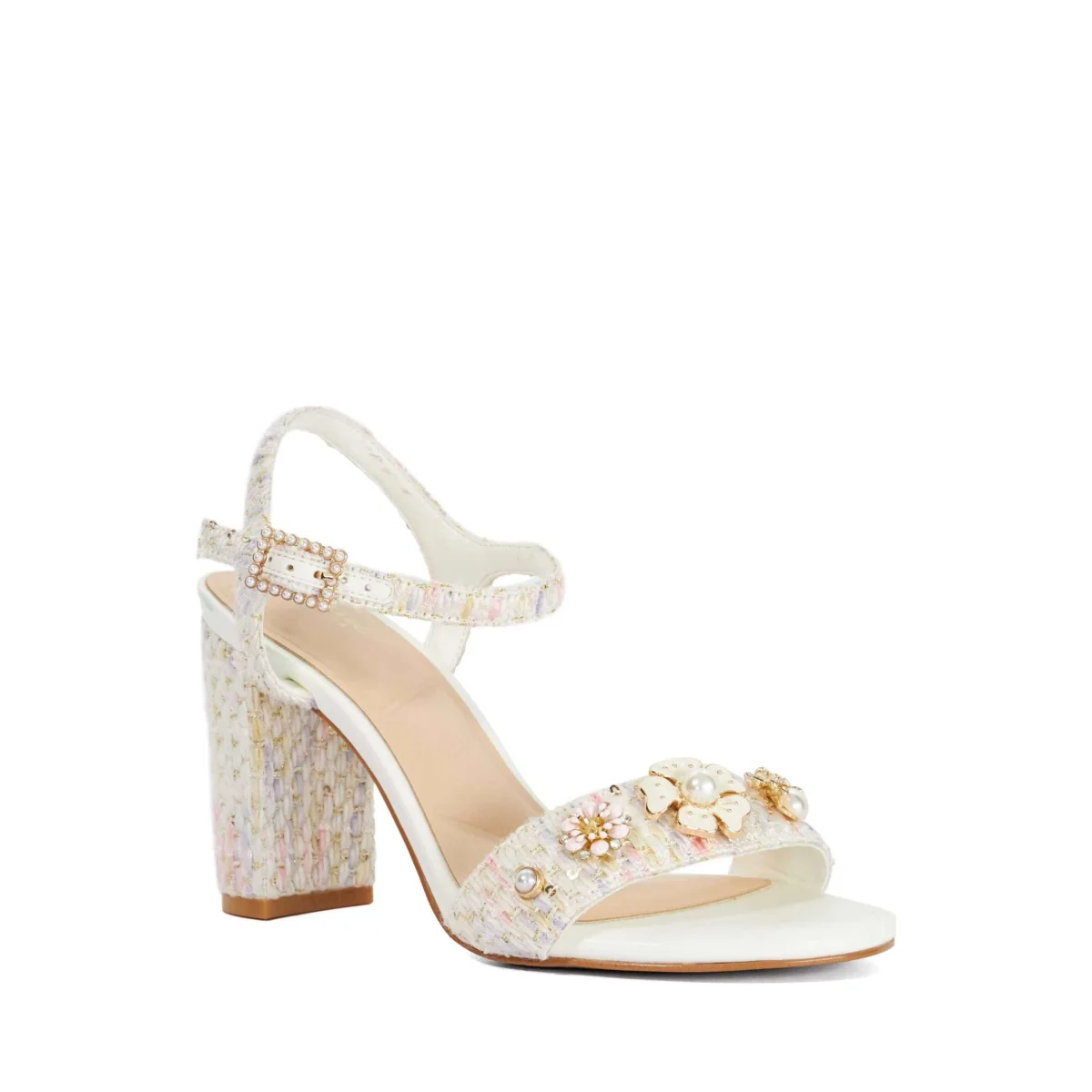 Dune London Flower Embellished Strappy Block Heel Sandals Multi – image 2