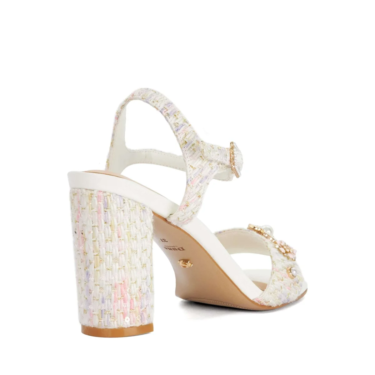 Dune London Flower Embellished Strappy Block Heel Sandals Multi – image 4