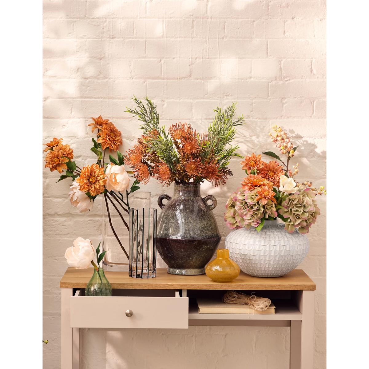Moss & Sweetpea Artificial Leucospermum Bouquet - Pink, Pink – image 4