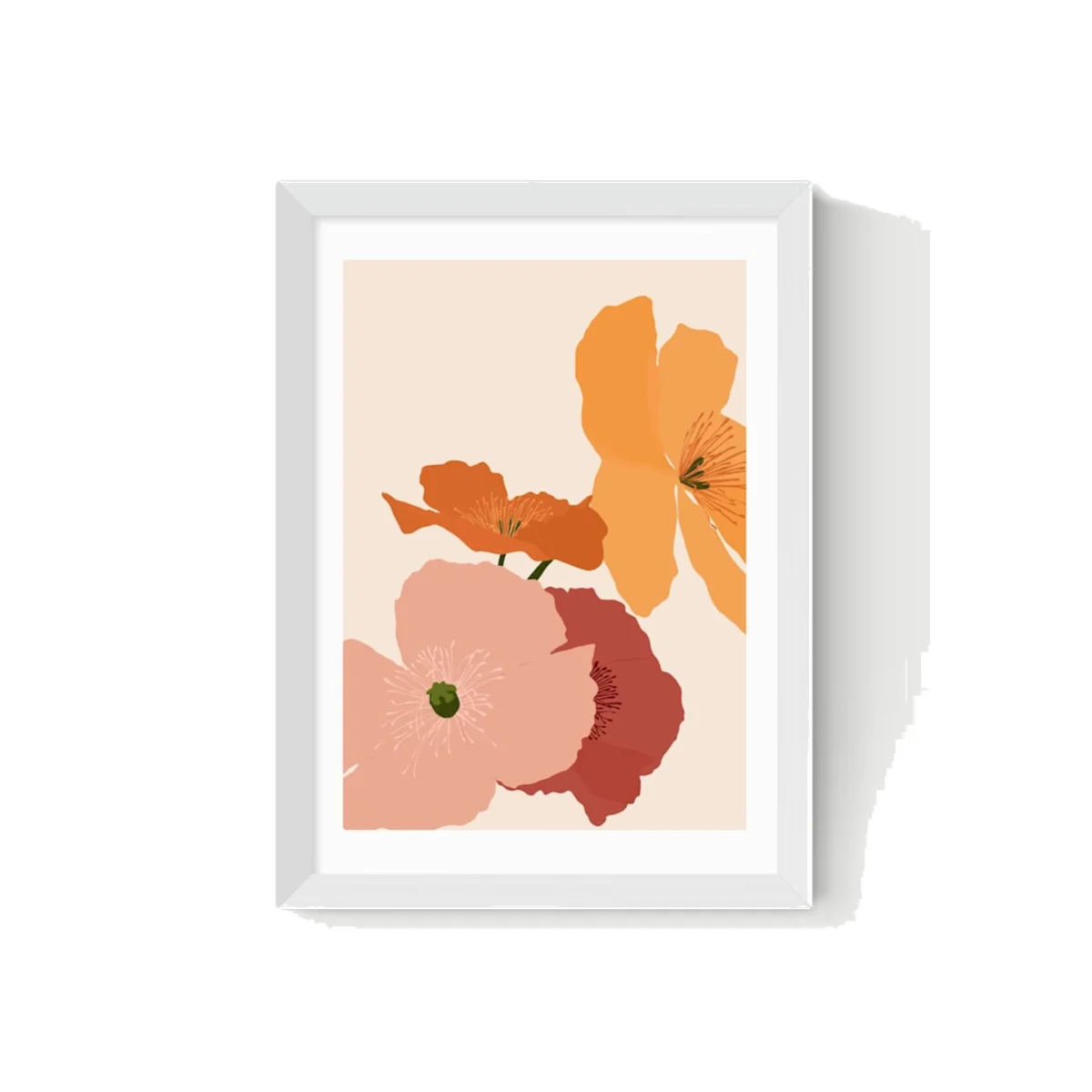 East End Prints Autumn Wildflowers Rectangle Framed Art White – image 1