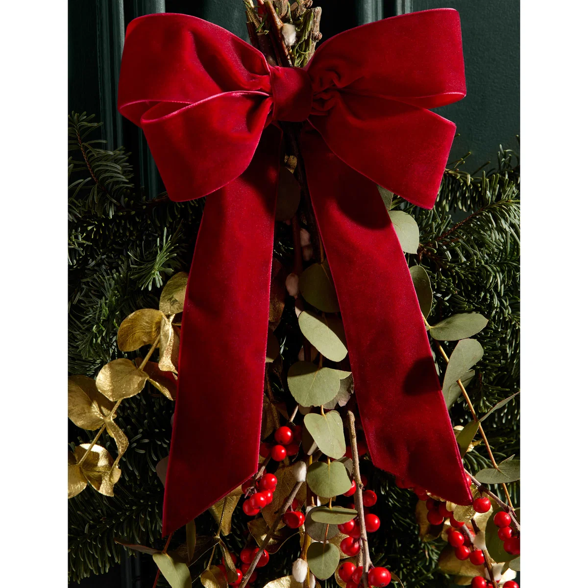 M&S Flower Market Festive Real Red Door Swag – image 2