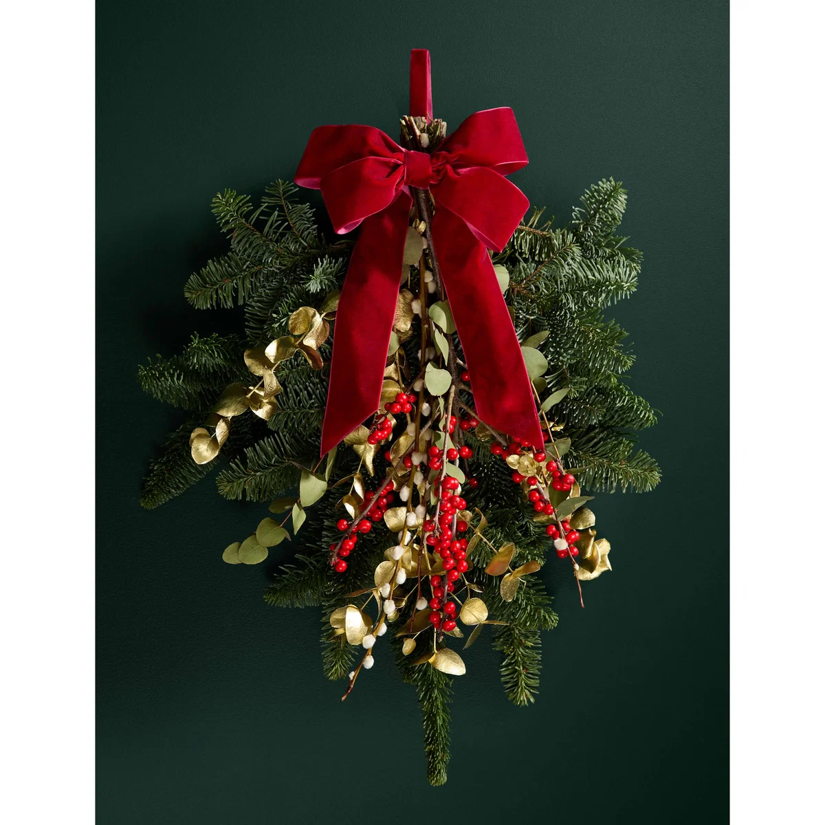 M&S Flower Market Festive Real Red Door Swag – image 4