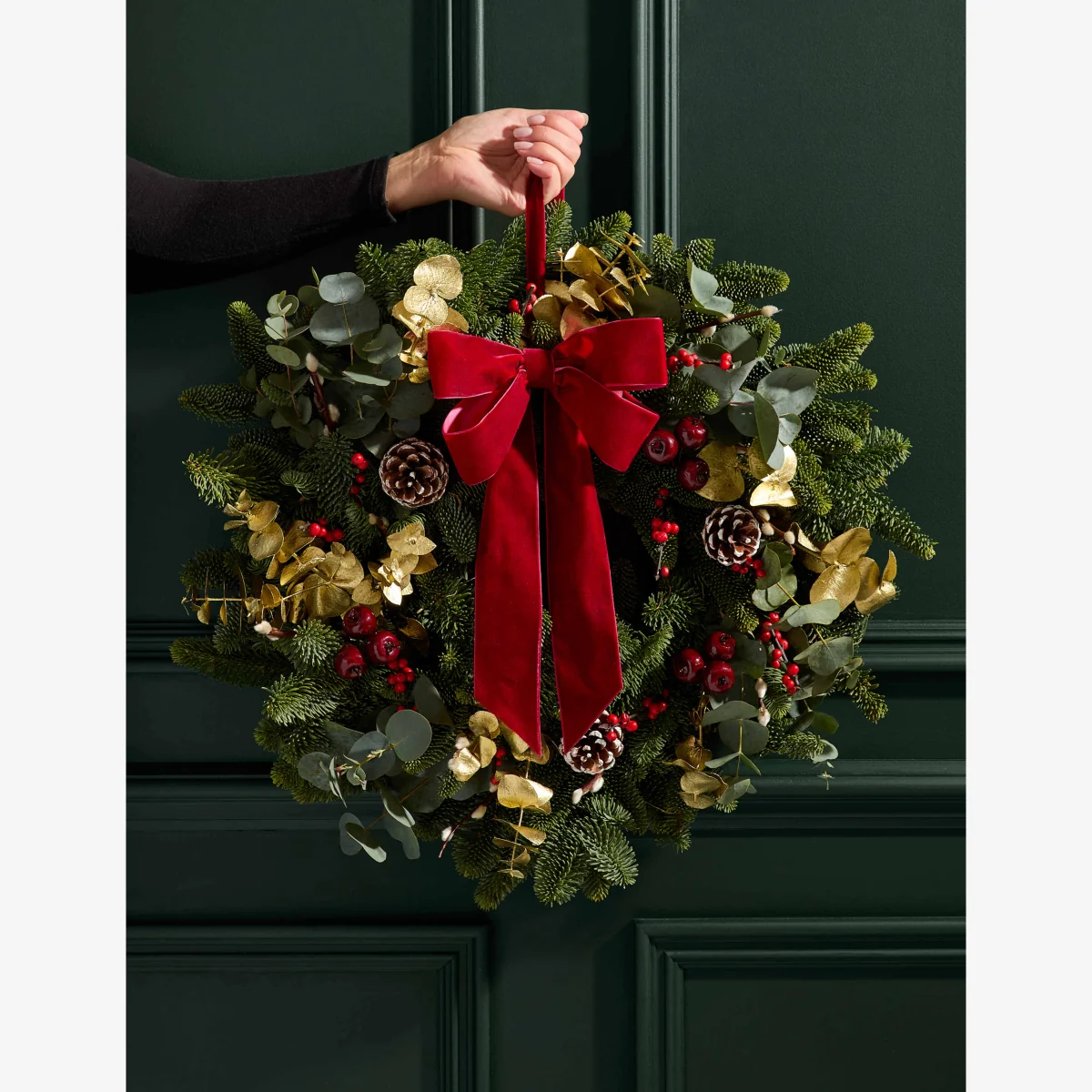 M&S Flower Market Festive Red Wreath – image 1