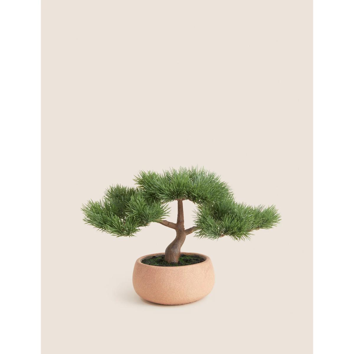 M&S Artificial Bonsai Tree in Concrete Pot - Green, Green – image 3