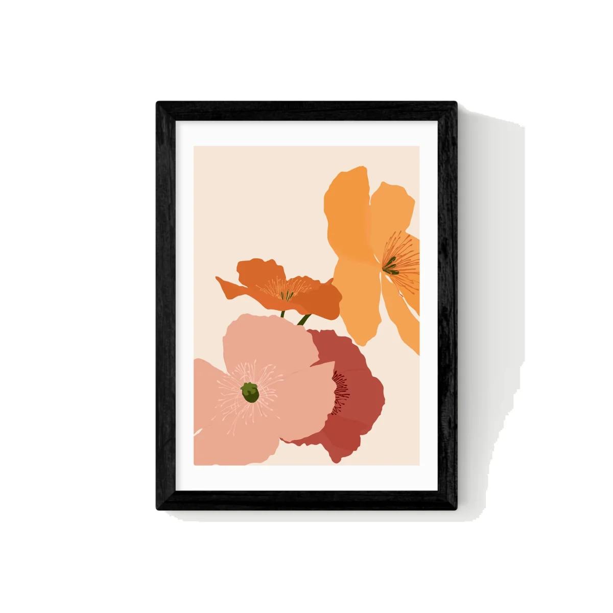 East End Prints Autumn Wildflowers Rectangle Framed Art Black – image 1