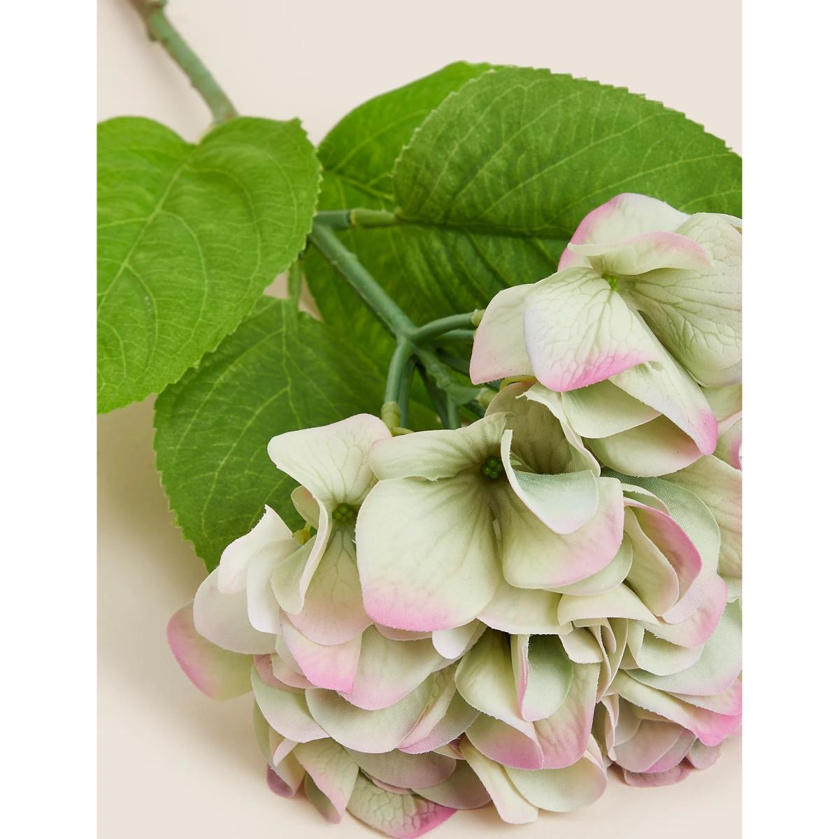 Moss & Sweetpea Set of 2 Artificial Real Touch Hydrangea Stems - Green, Green – image 4