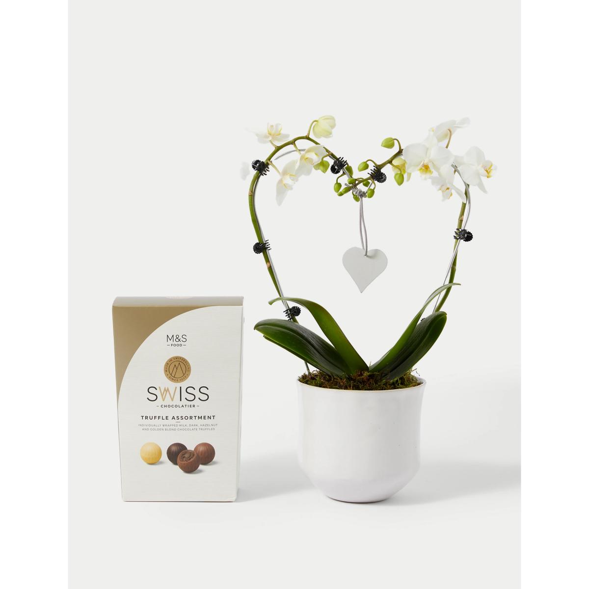 M&S White Heart Orchid Ceramic & Swiss Truffles Bundle – image 3