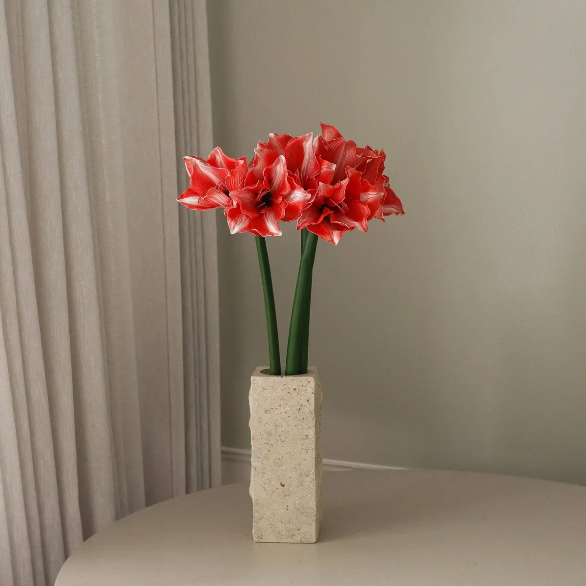 Botané Amaryllis artificial flower Dark red 72 cm – image 2