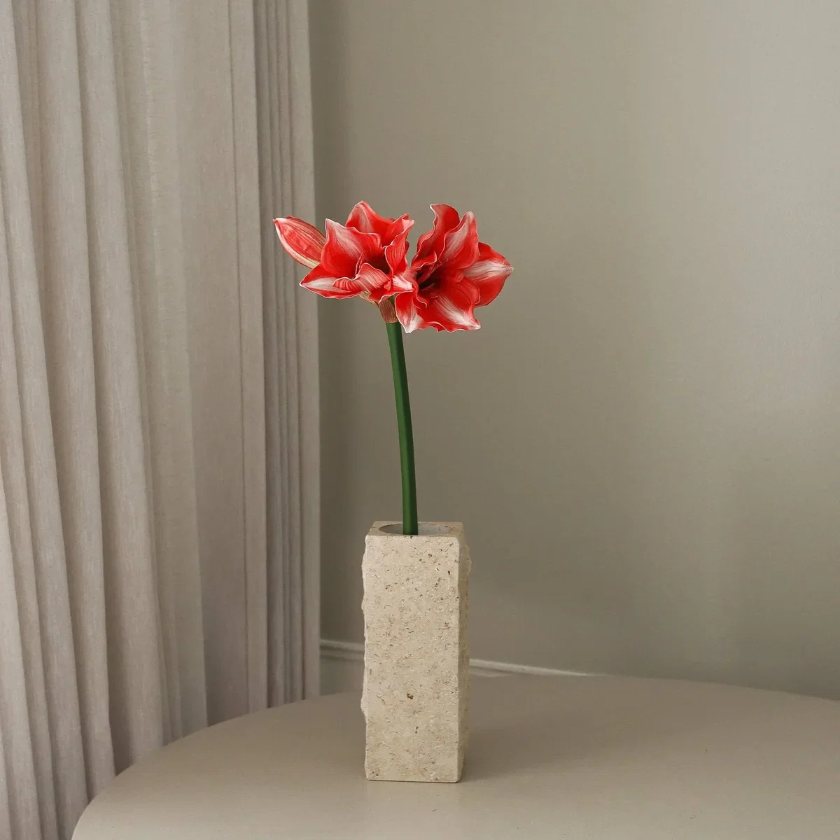 Botané Amaryllis artificial flower Dark red 72 cm – image 3