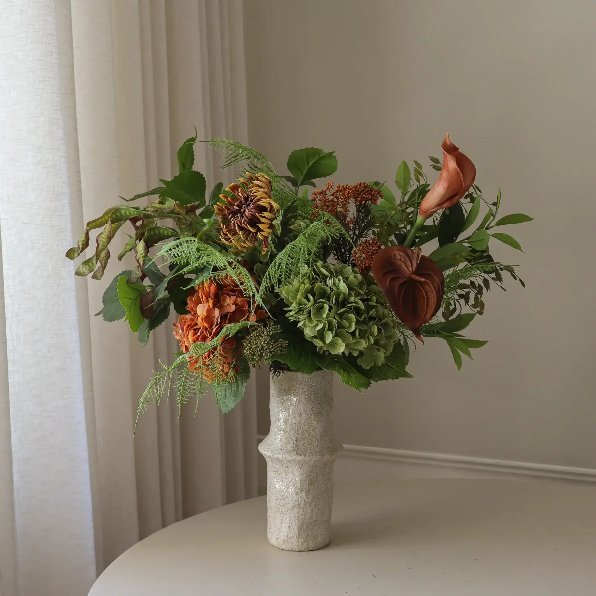 Botané Cedar Grove artificial bouquet Hydrangea–semi-cactus dahlia–calla 90 cm 14 pcs – image 4