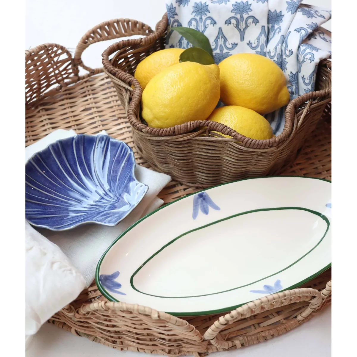 Pick a Poppy Cottage flower Blue Bell serving platter Light Blue 25.5 cm – image 3