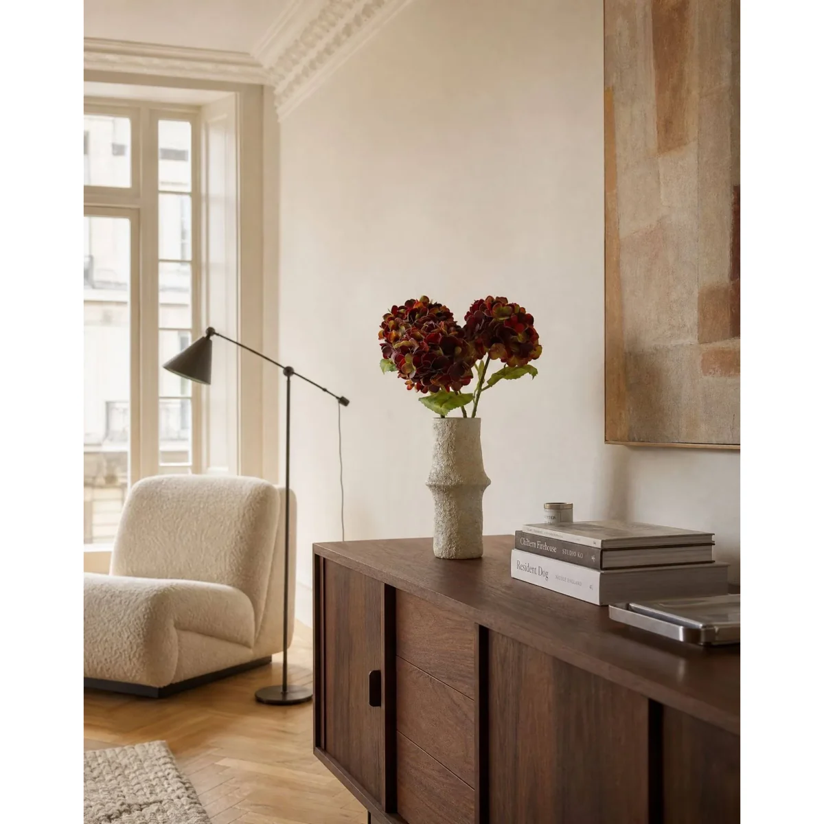 Botané Hydrangea artificial flower Deep burgundy 60 cm 1 pc – image 4