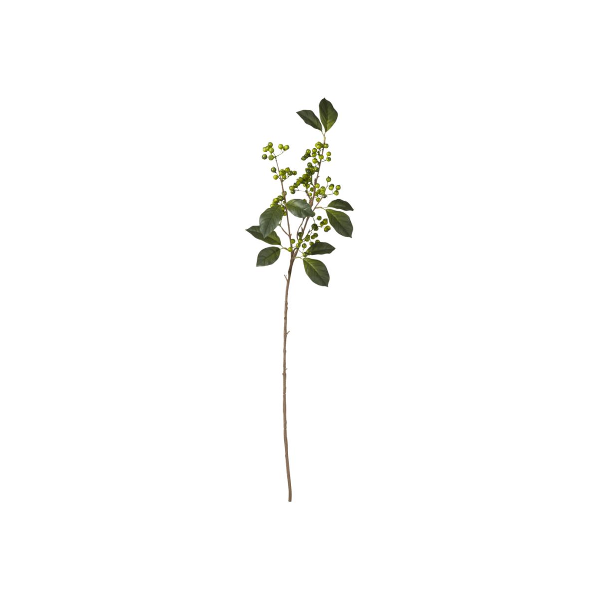 OKA, Faux Wild Green Berry Stem - Green, Floral Stems, Fabric/Plastic