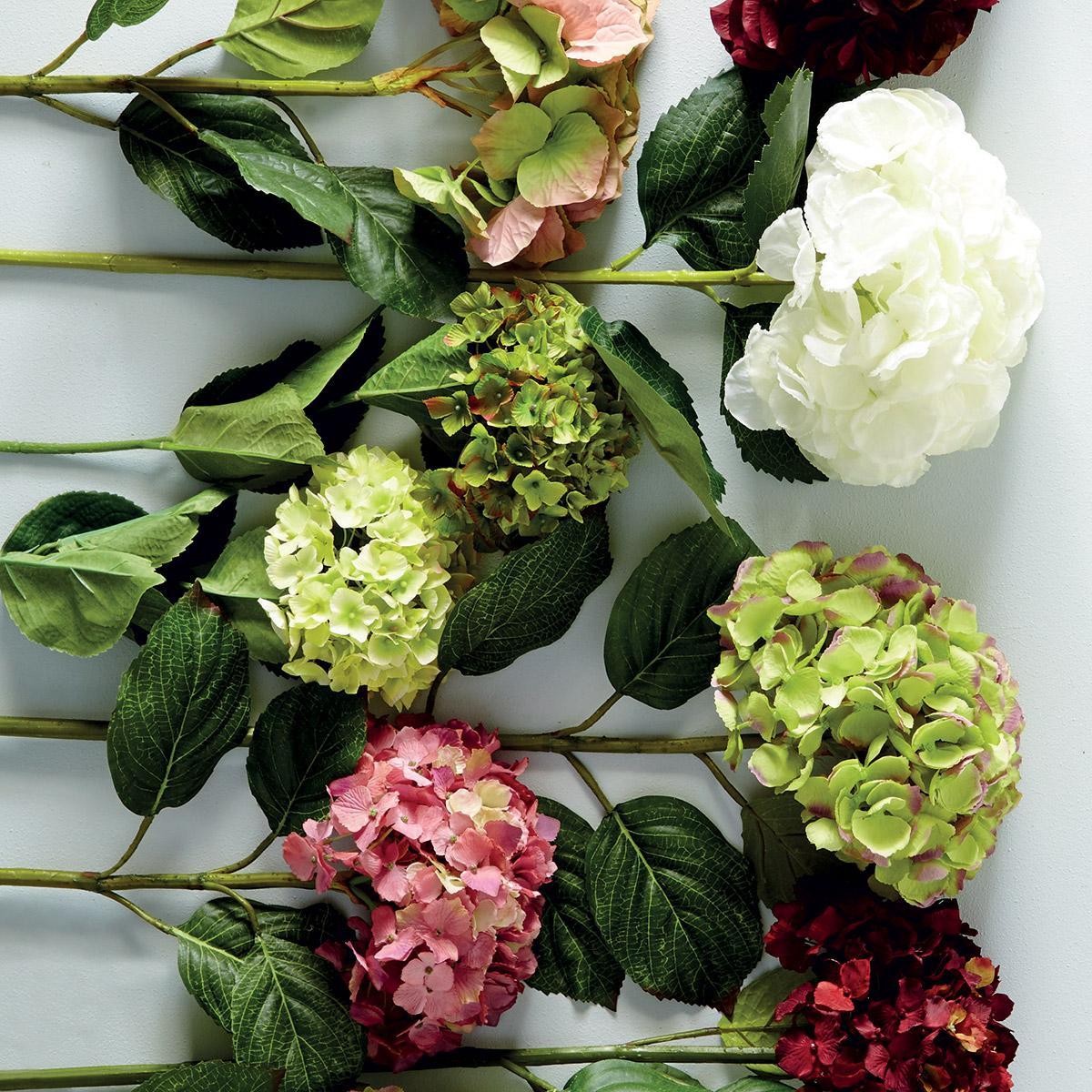 OKA, Faux Mophead Hydrangea Stem, Long - Faded Autumn Green, Floral Stems, Fabric/Plastic – image 2
