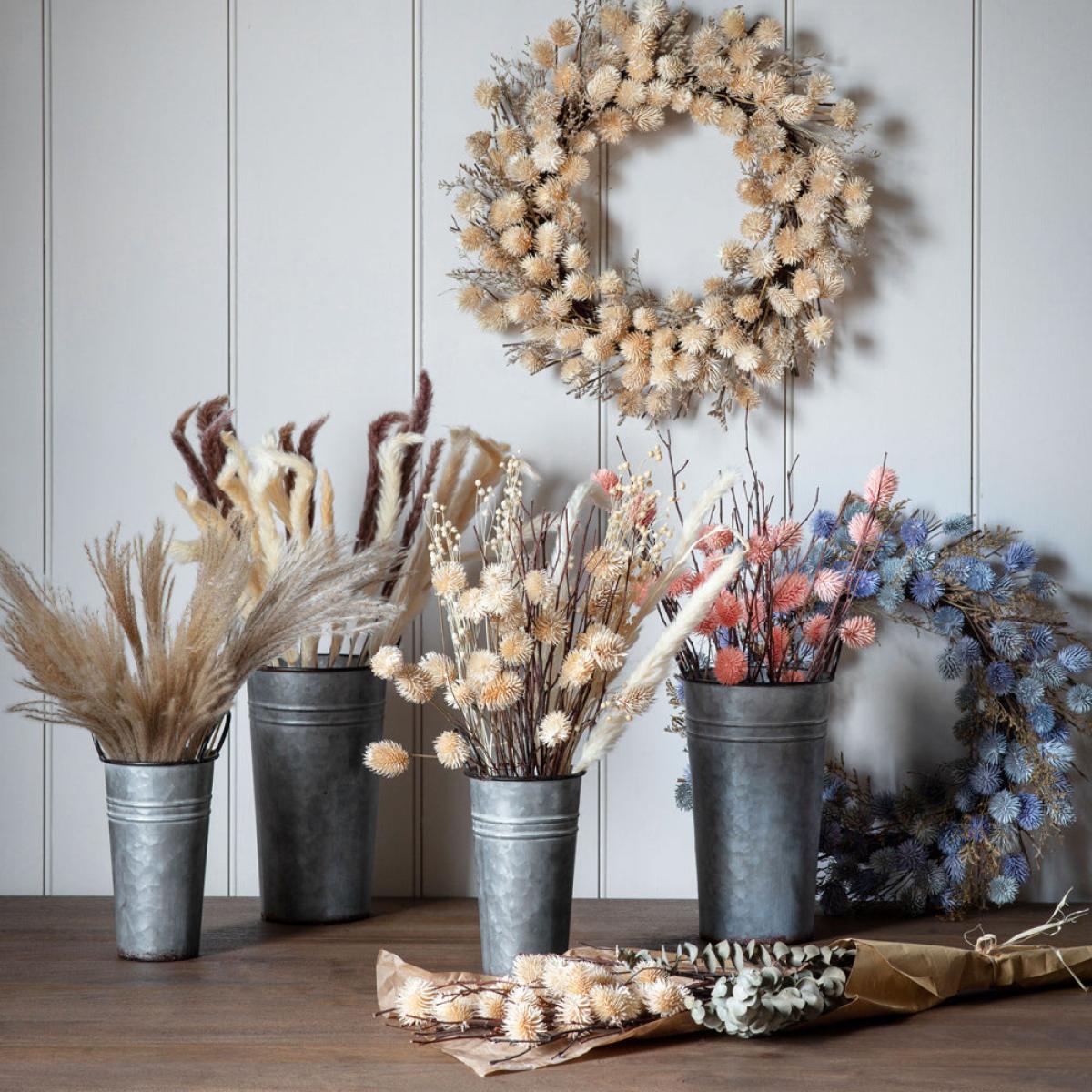 Gallery Interiors Clark Dried Thistle Wreath Blue – image 2