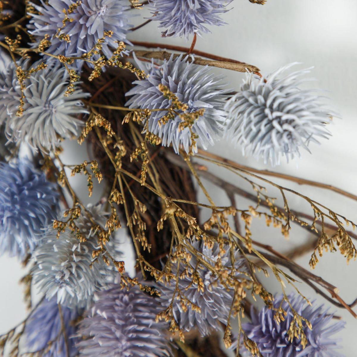 Gallery Interiors Clark Dried Thistle Wreath Blue – image 3