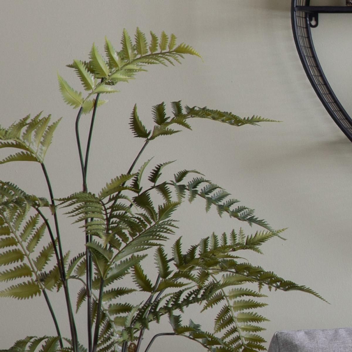 Gallery Interiors Kambiz Potted Fern in Cement Faux Plant Cream And Green / Small – image 3