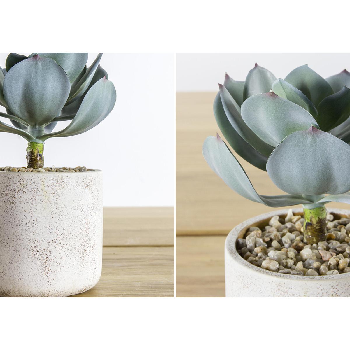 Faux Echeveria in Rustic Pot – image 2