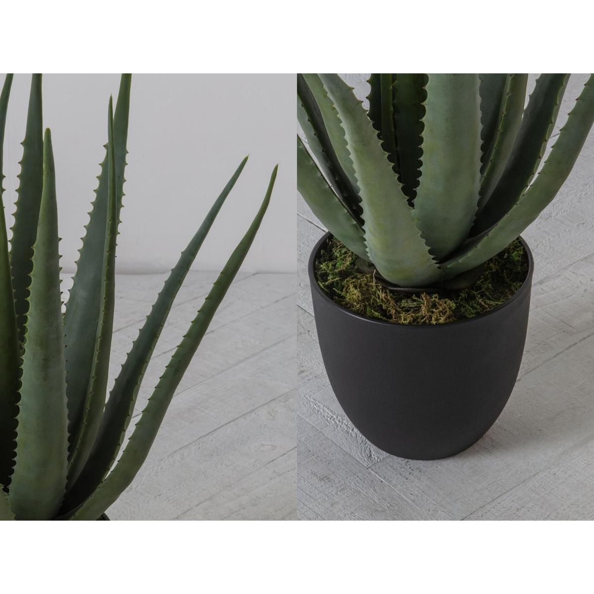 Faux Aloe Vera in Slate Effect Planter – image 3