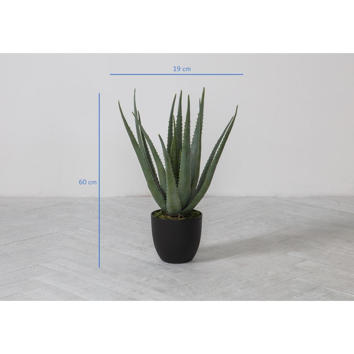 Faux Aloe Vera in Slate Effect Planter – image 4