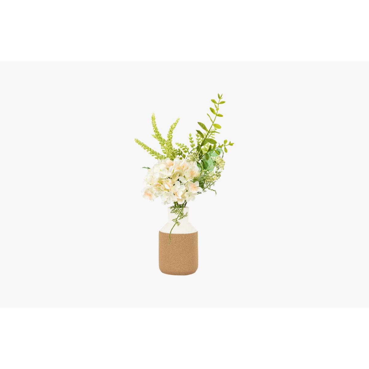 Faux Hydrangea Arrangement In Green – image 3