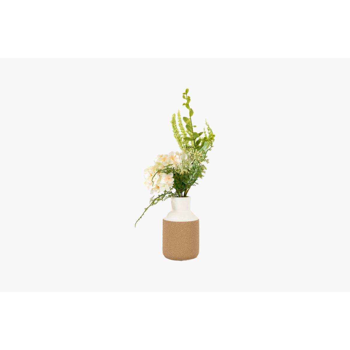 Faux Hydrangea Arrangement In Green – image 4