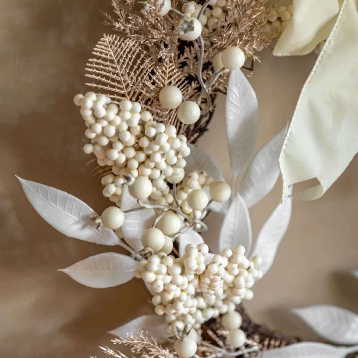 Winter Frost Cream Berry Wreath – image 6